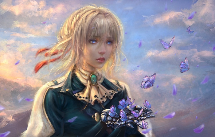 Violet Evergarden with butterflies
