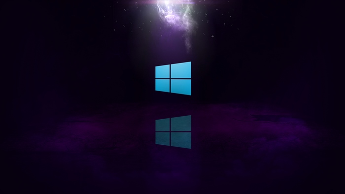 Windows 10 Logo with Reflective Purple Glow