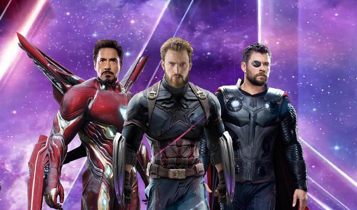 Iron Man, Thor, and Captain America from Avengers Infinity War