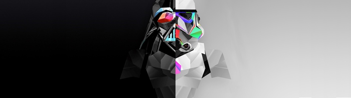 Stormtrooper and Darth Vader from Star Wars artwork 4K