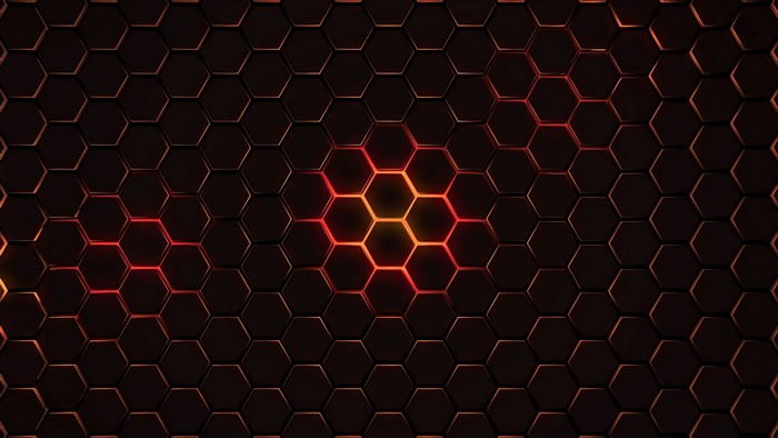 Glowing Hexagon Geometry Pattern in 4K