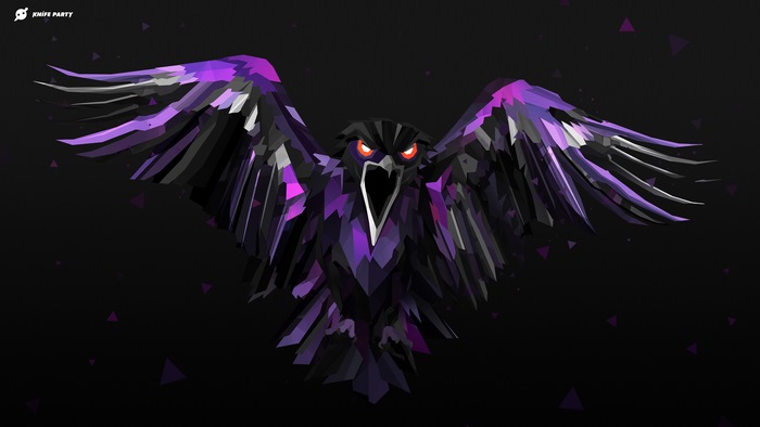Knife Party abstract polygon owl artwork