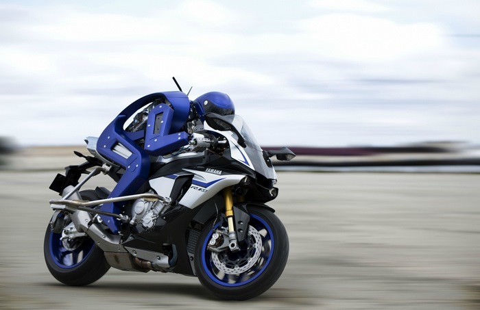Yamaha R1 motorcycle with robotic rider