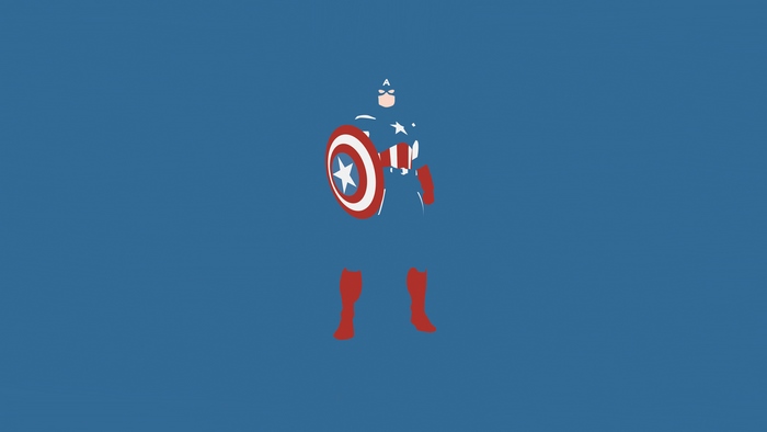 Captain America from Marvel, Minimalism Artwork