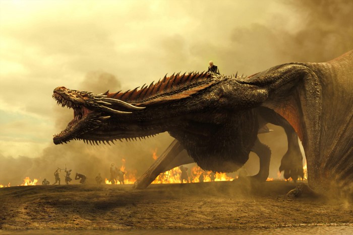 Daenerys Targaryen on Drogon in Game of Thrones