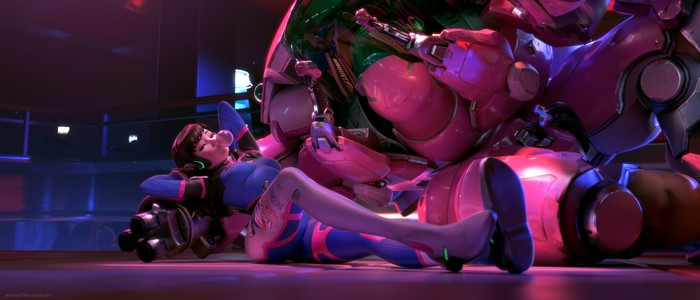 D.Va from Overwatch in a mech