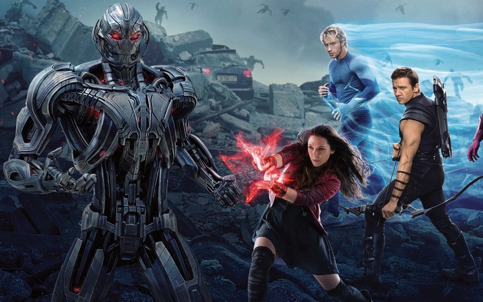 Ultron, Scarlet Witch, Quicksilver, and Hawkeye from Avengers: Age of Ultron