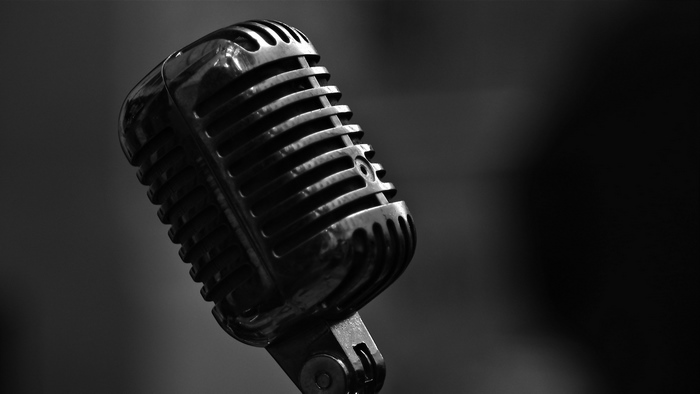 Classic Vintage Microphone in Black and White