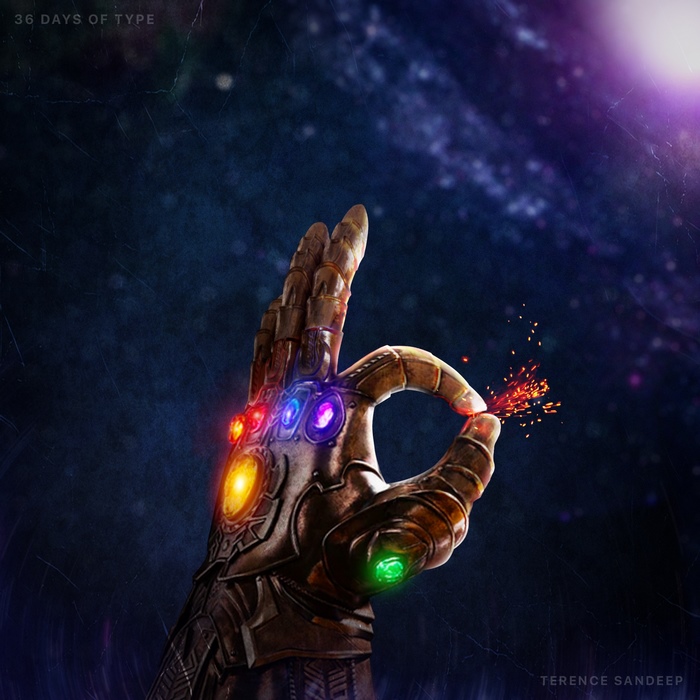 Thanos's Infinity Gauntlet making a snap