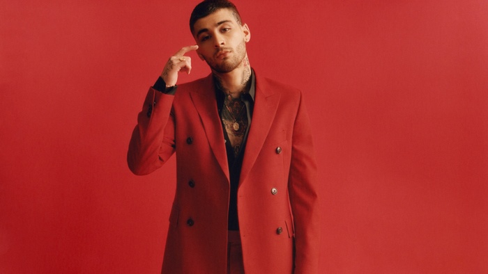 Zayn Malik in a red suit