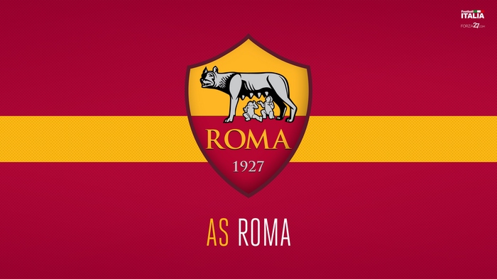 AS Roma logo on red and yellow background