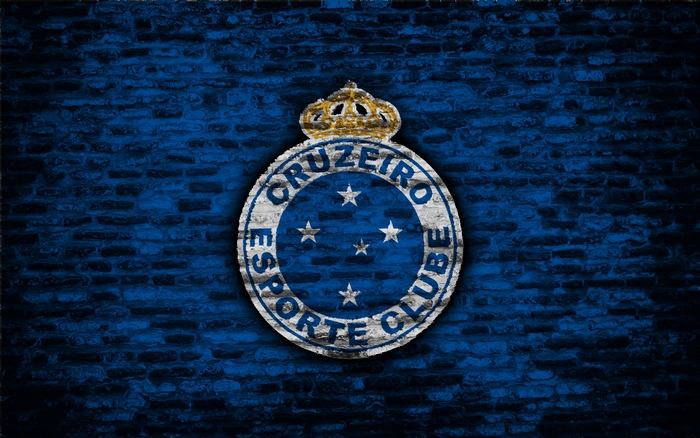 Cruzeiro Esporte Clube logo on blue brick wall