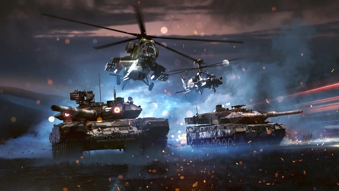 War Thunder Tanks and Military Helicopters in Combat