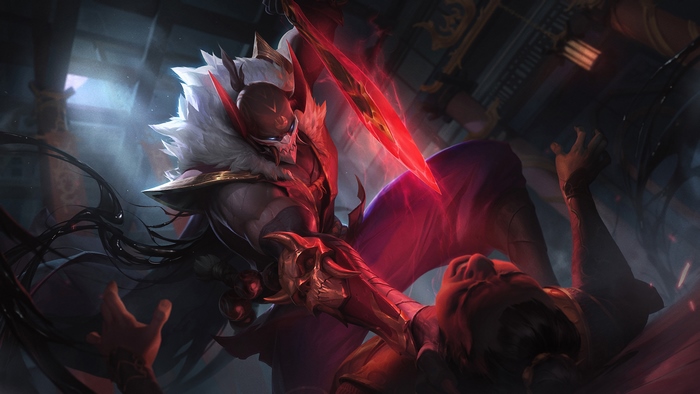 Pyke from League of Legends attacking an opponent