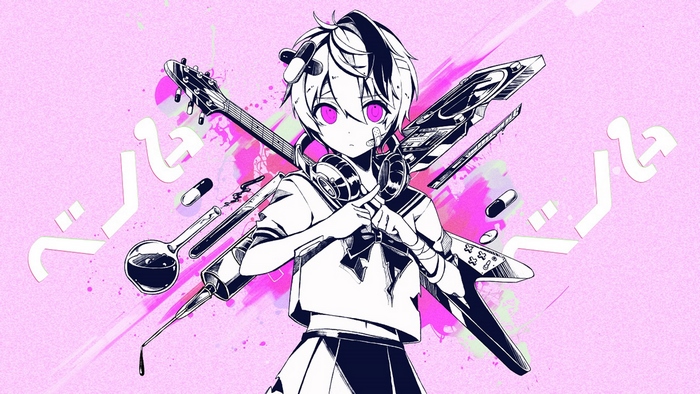 V Flower (Vocaloid) with musical instruments and medical supplies