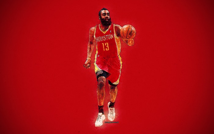 James Harden of the Houston Rockets dribbling a basketball