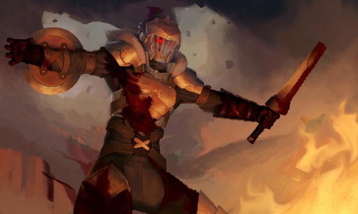 Goblin Slayer in Armor with Sword and Shield