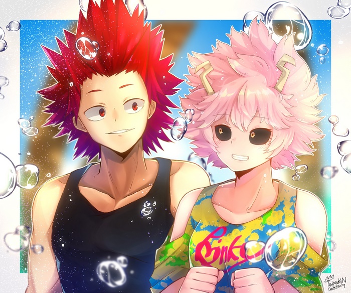Eijiro Kirishima and Mina Ashido from My Hero Academia
