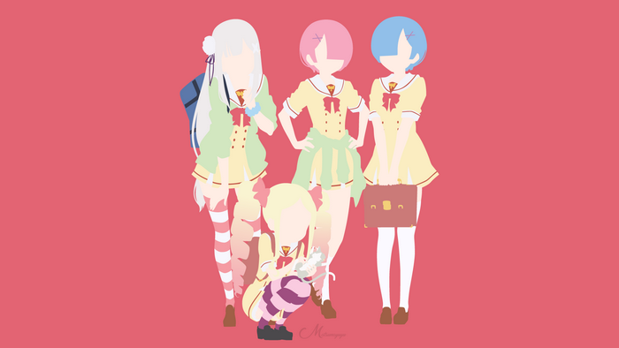 Rem, Ram, Emilia, and Beatrice from Re:ZERO
