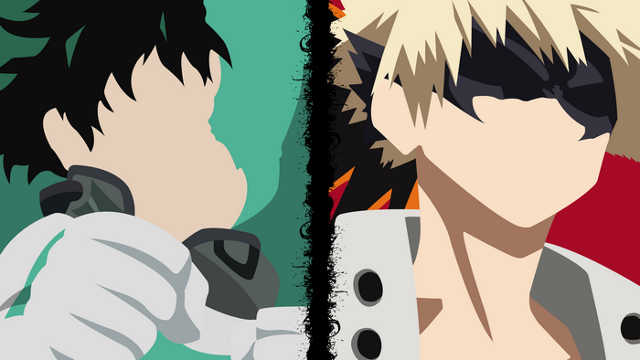 Izuku Midoriya and Katsuki Bakugou from My Hero Academia