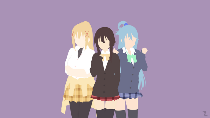 Megumin, Darkness, and Aqua from KonoSuba
