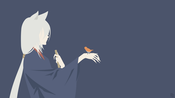 Tomoe from Kamisama Kiss with a bird