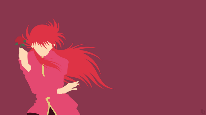 Kurama from Yu Yu Hakusho holding a rose