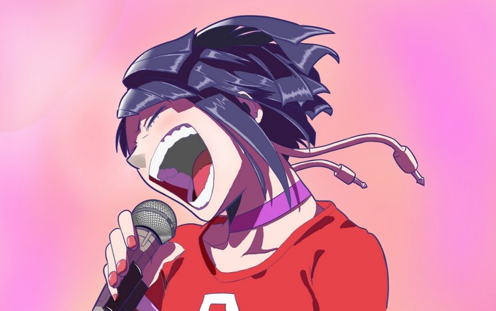 Kyouka Jirou singing into a microphone