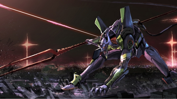 Evangelion Unit-01 with Lance from Neon Genesis Evangelion