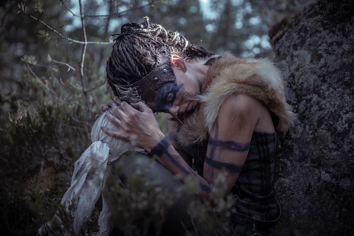 Senua from Hellblade: Senua's Sacrifice in forest