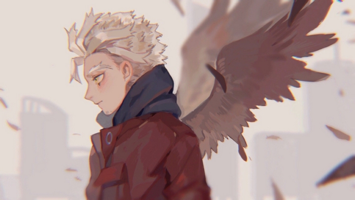 Hawks with Wings in My Hero Academia
