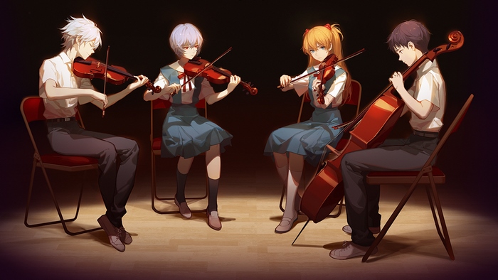 Neon Genesis Evangelion Quartet Playing Strings