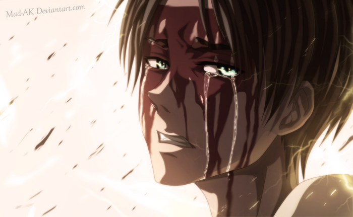 Eren Yeager Emotional Close-Up Scene