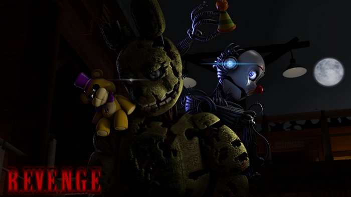 Springtrap and Ennard in Dark Revenge Scene
