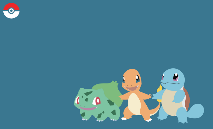 Bulbasaur, Charmander, and Squirtle from Pokémon