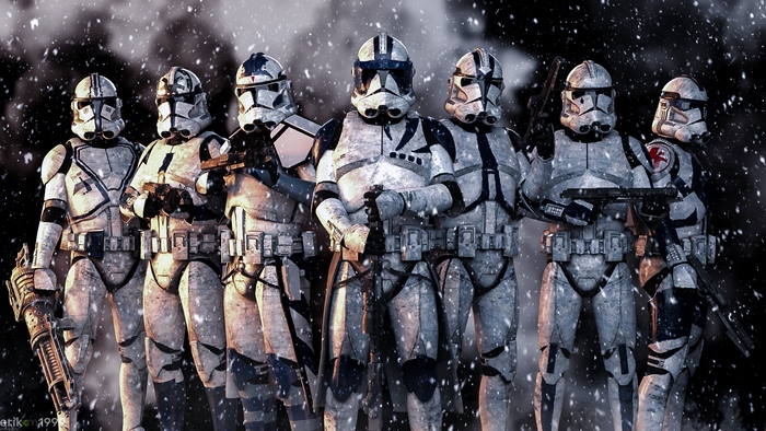 Group of Stormtroopers in the snow