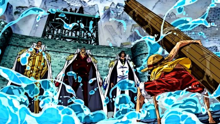 Monkey D. Luffy and Admirals from One Piece