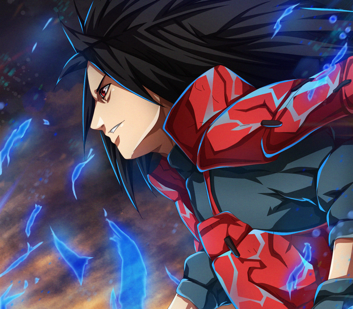 Madara Uchiha with Blue Lightning Aura