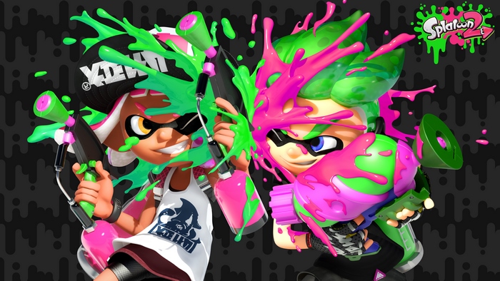 Splatoon 2: Two Inklings with Paint Guns