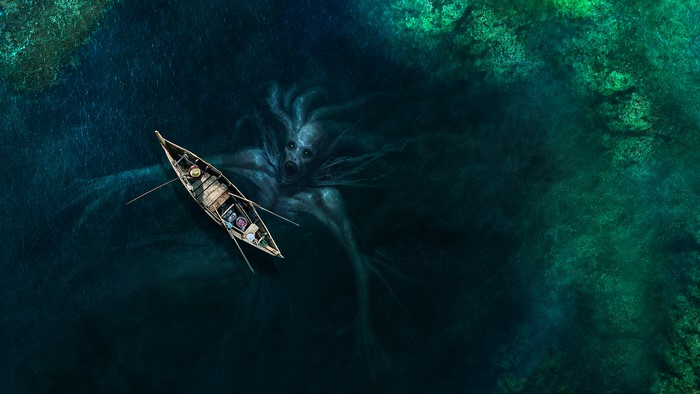 Sea Monster attacking a boat