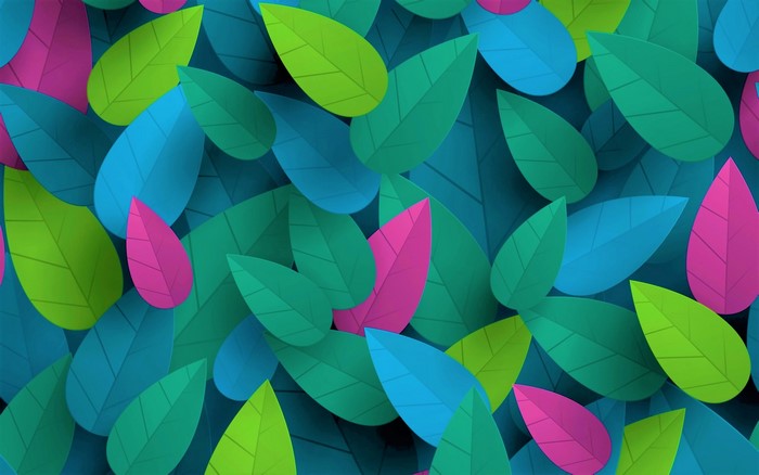 Colorful Abstract Leaves with Vibrant Hues