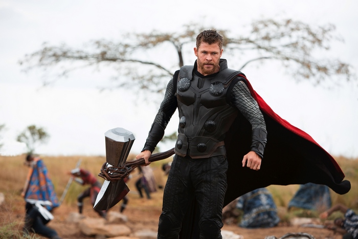 Thor from Marvel Cinematic Universe holding Stormbreaker