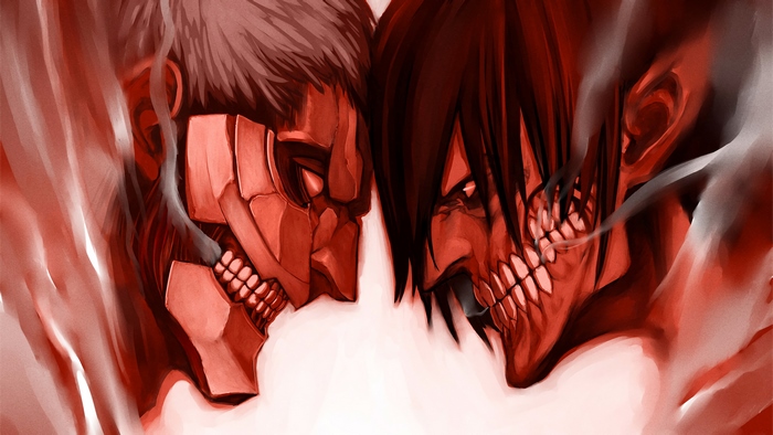 Eren Yeager vs Reiner Braun Intense Face-Off