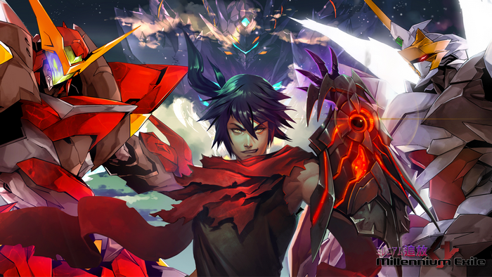 Anime Mecha and Pilot with Gauntlet