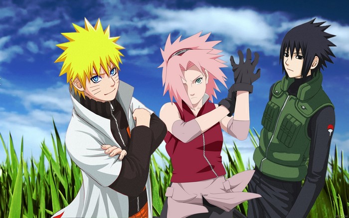 Naruto Uzumaki, Sasuke Uchiha, and Sakura Haruno Together