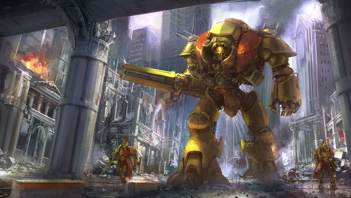 Warhammer 40k Titan in a Ruined City