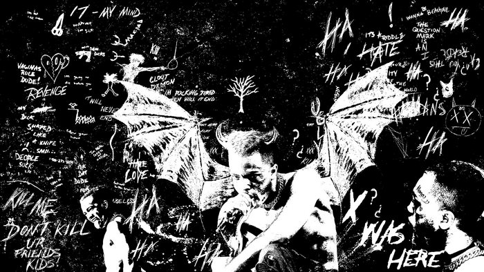XXXTentacion Black and White Artistic Graffiti