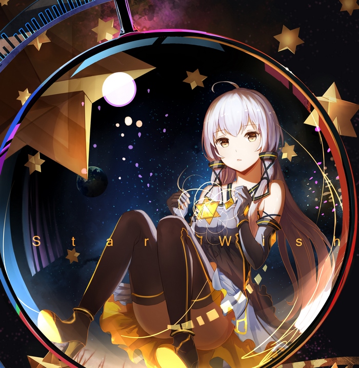 Anime girl with stars and magic
