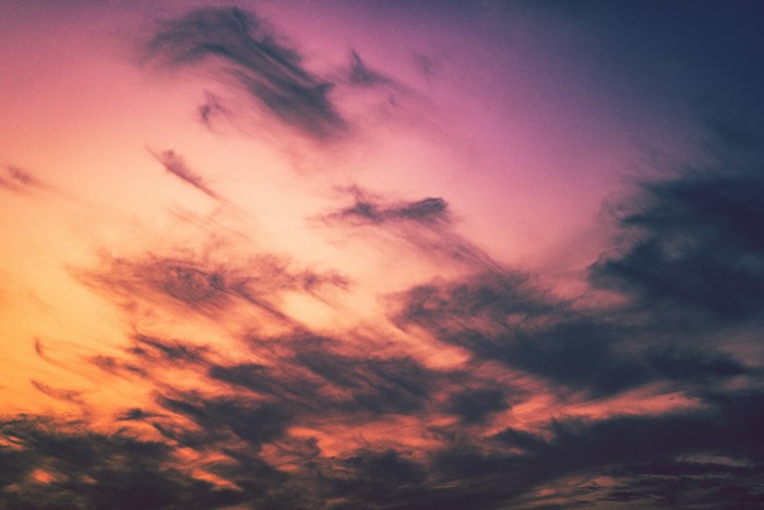Clouds in a colorful sunset sky