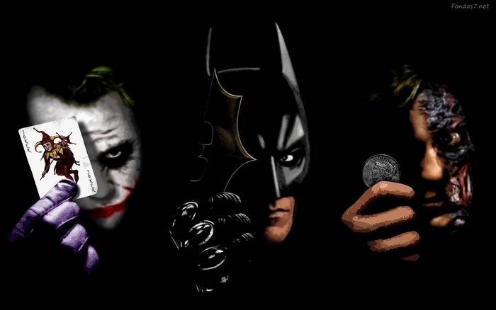 Batman, Joker, and Two-Face from The Dark Knight